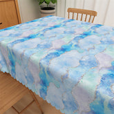 Lofaris Watercolor Abstract Pattern Glitter Blue Tablecloth